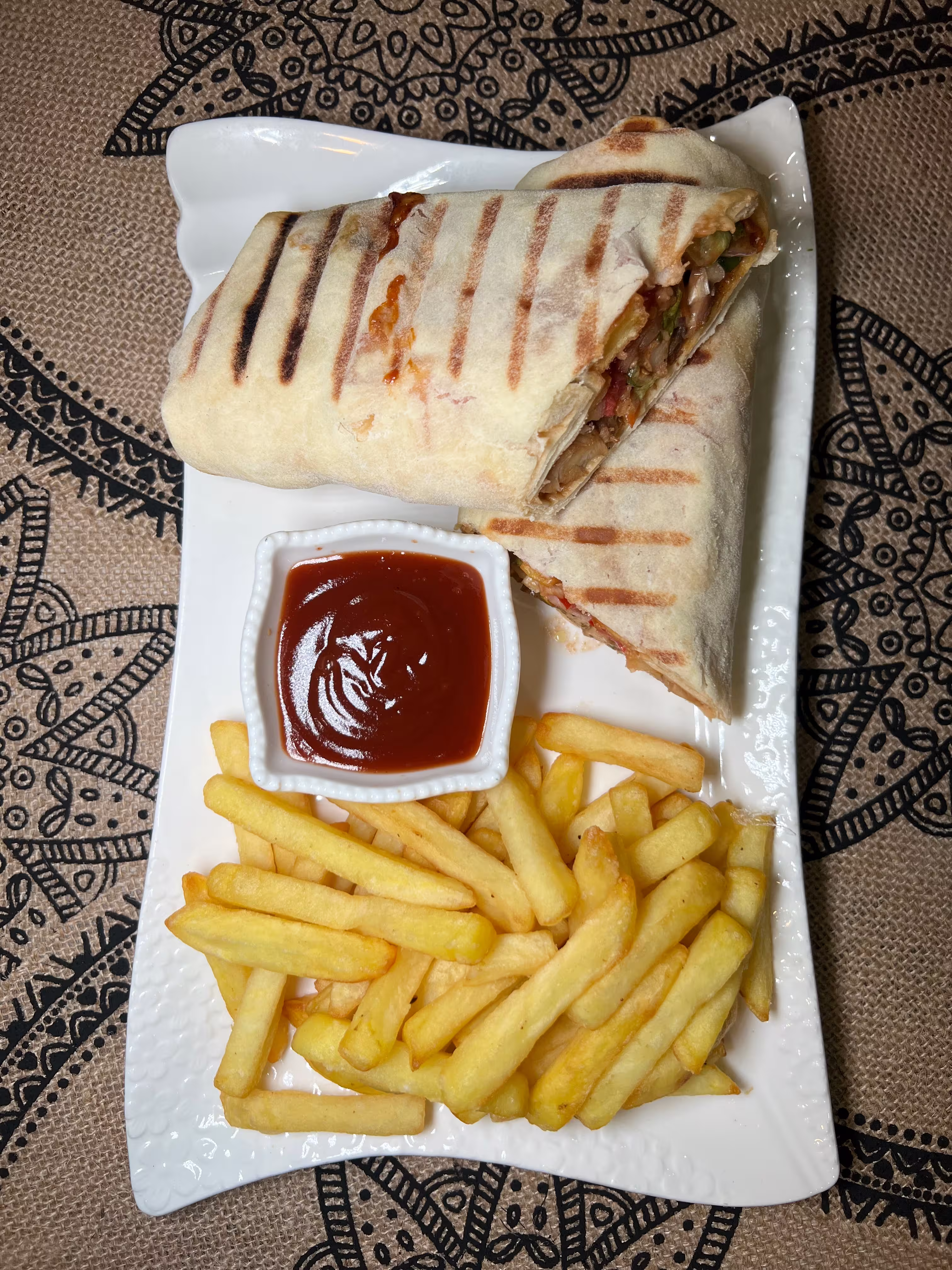Chicken wrap at Jemima Grace Hotel restaurant